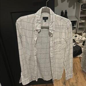 White Checkered Button-Up Shirt